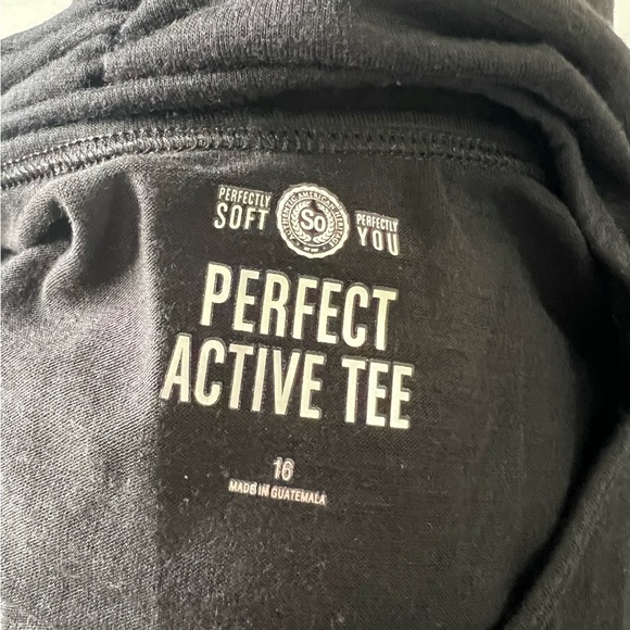 S0 girls black graphic tee ruched back laugh often Be Happy & sparkle on size 16 - Picture 7 of 7